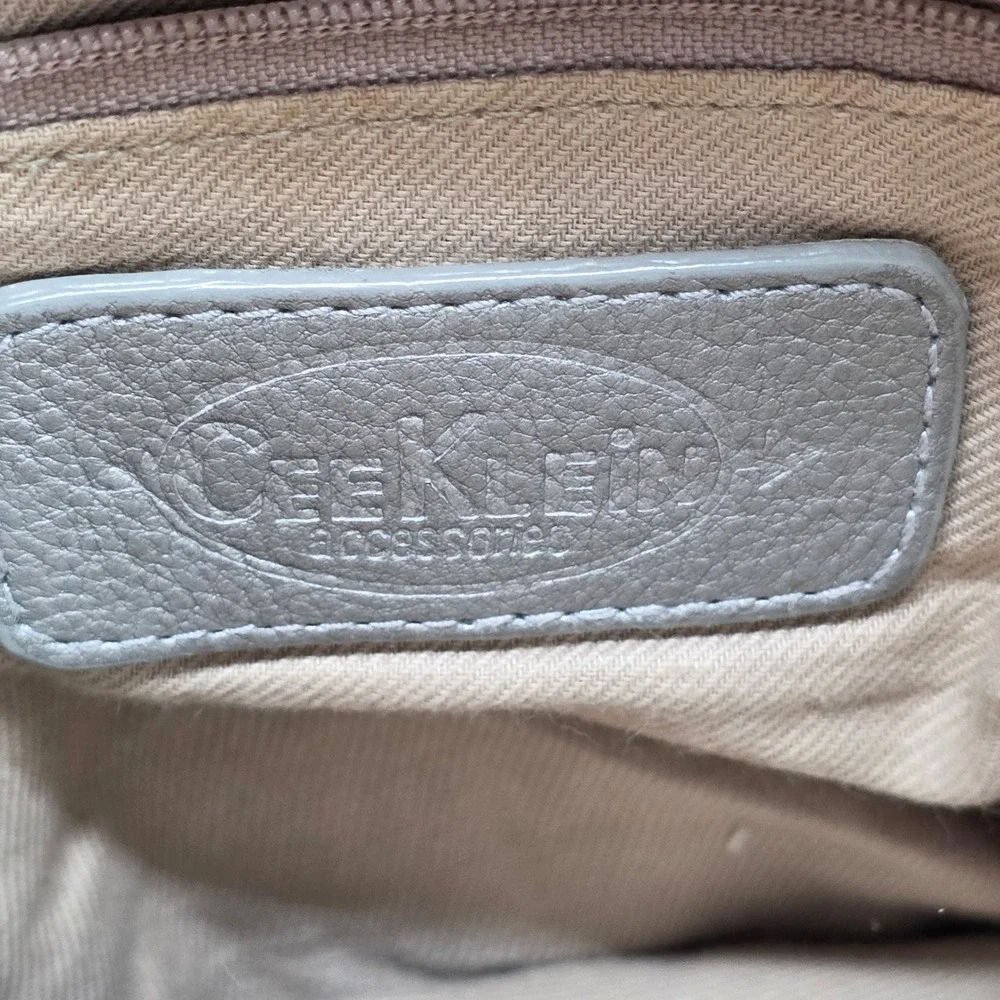 Vintage Cee Klein Shoulder‎ Bag Gray Silver Pebbled Y2K 90s Minimalist Neutral